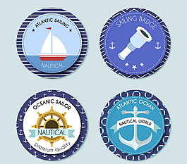 藍(lán)色簡約海軍卡通矢量素材