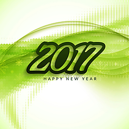 绿色波浪新年背景