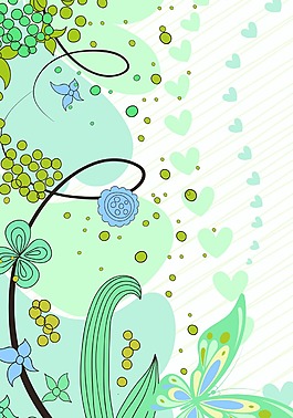 小清新花紋背景模版