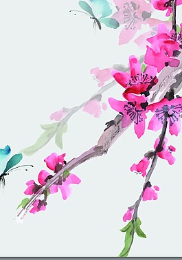 水彩花卉背景模版