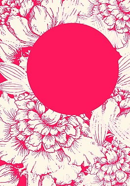 紅色花卉背景模版