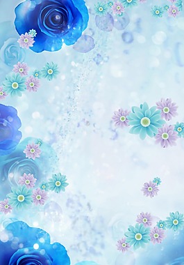 藍色花朵背景