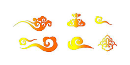 手繪漸變祥云元素