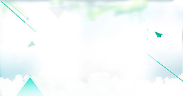 簡約白色云朵banner背景素材