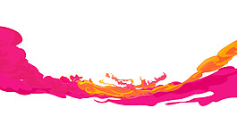 手繪玫紅漸變元素