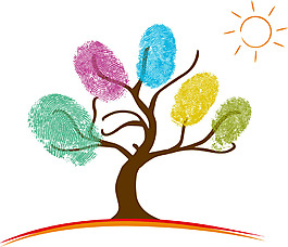 手繪卡通大樹(shù)元素