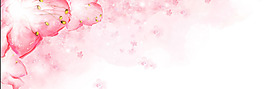 浪漫粉色花朵banner背景素材