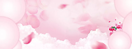 唯美粉色花朵banner背景素材
