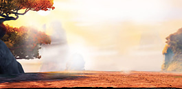 紅色樹葉山脈banner背景素材