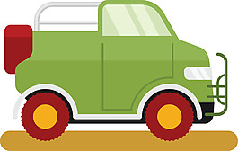 卡通綠色汽車元素