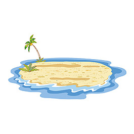 手繪大海沙灘元素