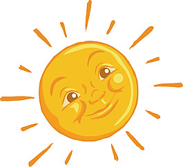 手繪可愛太陽元素