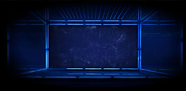 蓝色几何线条banner背景素材