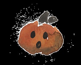 南瓜水彩手繪透明素材