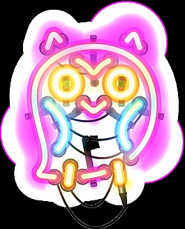 紫色貓頭鷹水彩手繪透明素材