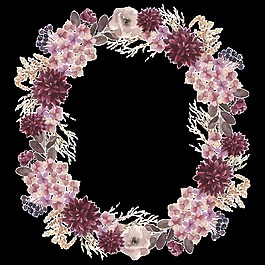 綻放花卉花環(huán)透明素材