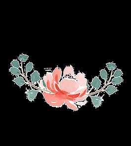 粉色可愛花卉透明素材