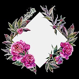 牡丹花環(huán)矢量素材