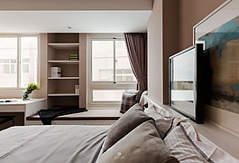 簡約臥室電視效果圖