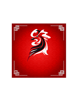 雞年紅色背景邊框素材矢量