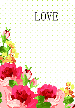 love花朵粉色海报背景素材