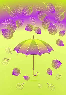 渐变雨伞背景模板