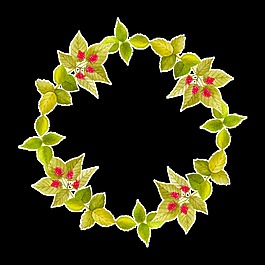 綠色可愛清新小花環(huán)透明素材