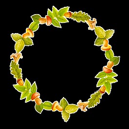 綠色清新裝飾花環(huán)透明素材