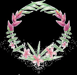 粉色清新花環(huán)透明素材