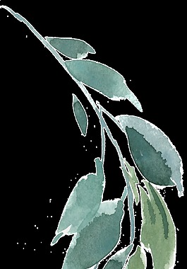 水墨叶子素材