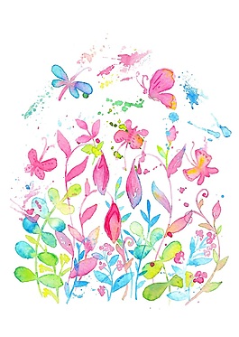 水彩花朵素材元素