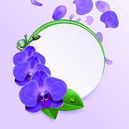 手繪藍(lán)色花朵卡通矢量素材