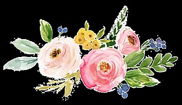 清香花卉卡通透明素材