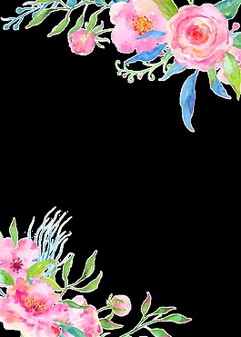 樸實(shí)粉色花卉卡通透明素材