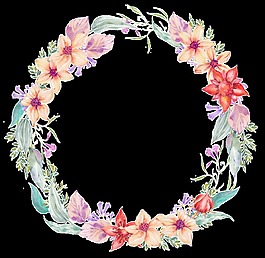 花環(huán)透明精致花卉素材