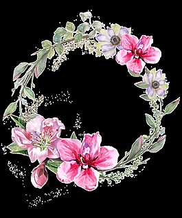婚禮LOGO花環(huán)卡通透明素材
