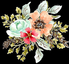 素雅裝飾鮮花卡通透明素材