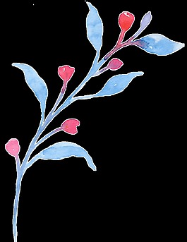 紅色小碎花卡通透明素材