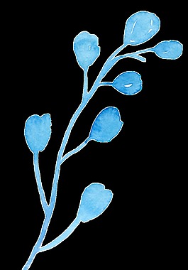 藍(lán)色水墨畫卡通透明素材