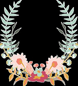 簡(jiǎn)約花環(huán)裝飾元素素材