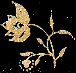 金色陰影花卉透明素材