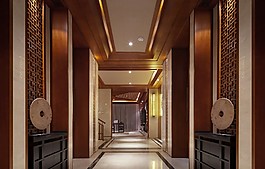 現(xiàn)代時(shí)尚金屬木制隔斷客廳室內(nèi)裝修效果圖