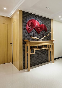 中式時(shí)尚室內(nèi)背景墻效果圖