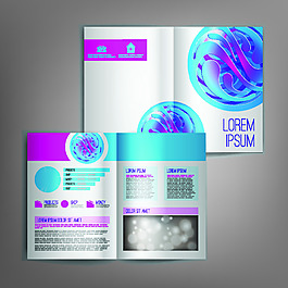 蔚藍色企業(yè)畫冊矢量素材