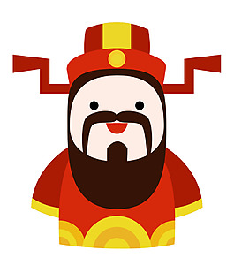 卡通財(cái)神png元素素材