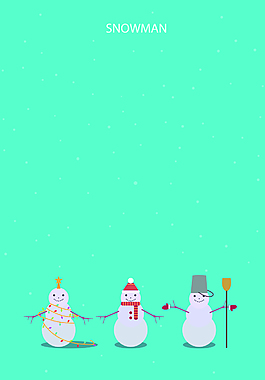 卡通可愛雪人海報背景素材