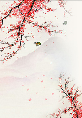 中國(guó)風(fēng)水墨梅花背景