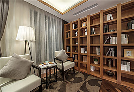 中式臥室書柜效果圖
