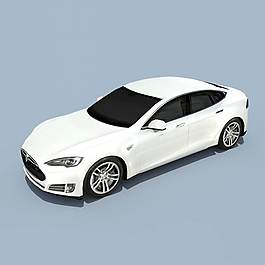 特斯拉模型S純白色