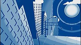 藍色科技建筑線條運動視頻素材